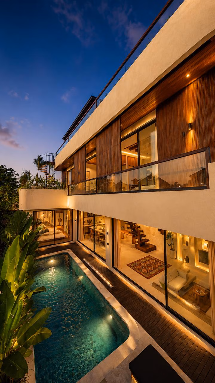 3BR in the Heart of Canggu w/ Rooftop Bar, 3-bed villa for rent in Canggu – photo 3 of 15