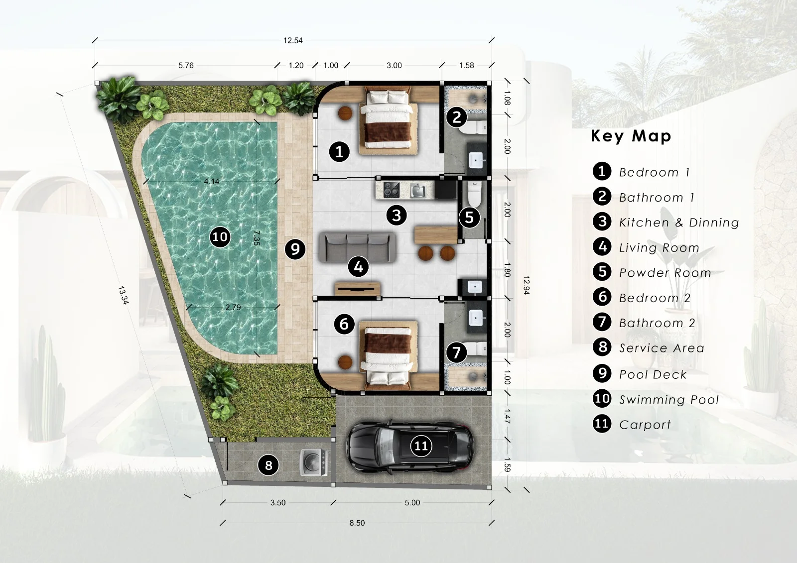 2 Bedroom Off-plan Villa for Leasehold in Ungasan – Af814 E, 2-bed villa for sale in Uluwatu – photo 6 of 15