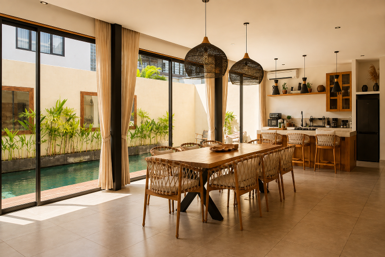 Modern 3BR Villa with Sunset Balcony, Private Pool & Rice Field Views, 3-bed villa for rent in Seseh – photo 10 of 15