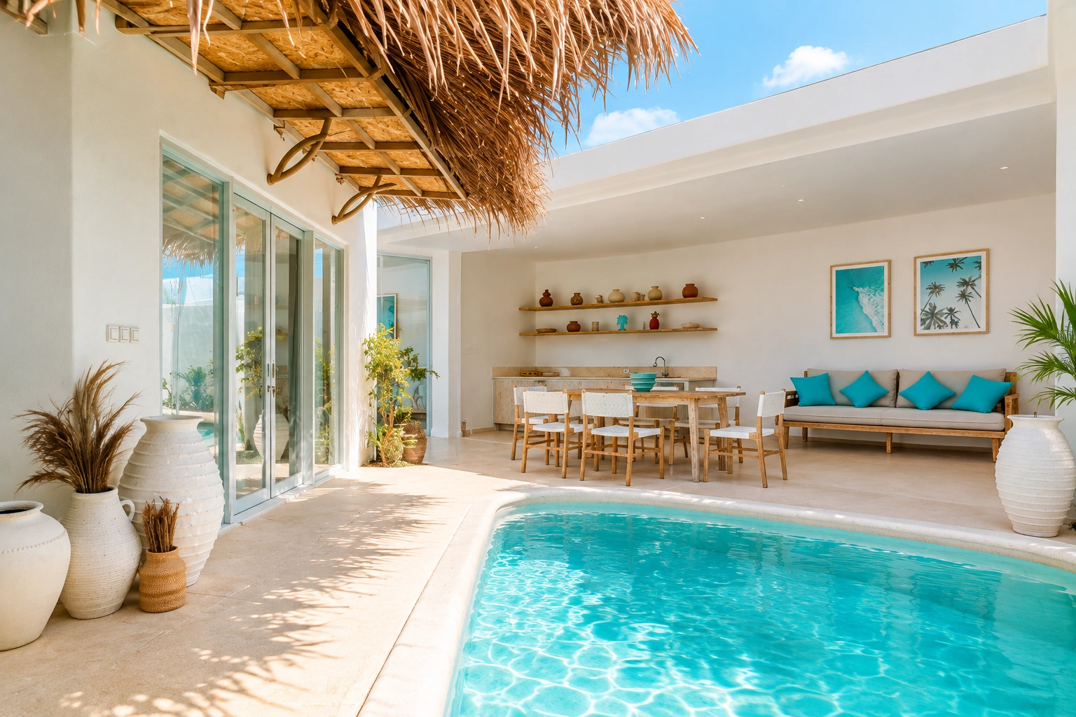 Exclusive Santorini-Style 3-Bedroom Villa in Uluwatu, 3-bed villa for rent in Uluwatu – photo 4 of 9